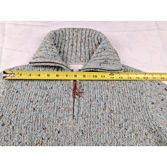 Charter Club Women’s Knit Zip-Neck Sweater Mock Neck Gray Blue Size XL - Picture 9 of 12